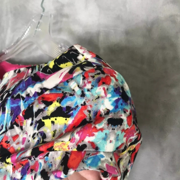 Tahari Dress Womens 14 Multicolor Geometric Print Cap Sleeve Crew Neck Sheath - Picture 8 of 9